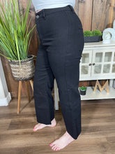 Load image into Gallery viewer, August High Rise Wide Leg Crop Jeans in Black
