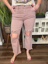 Load image into Gallery viewer, Sample (Size 7) - Babs High Rise Distressed Straight Jeans in Mauve
