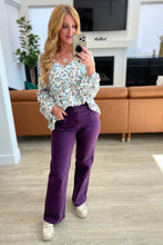 Load image into Gallery viewer, Petunia High Rise Wide Leg Jeans in Plum
