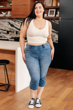 Load image into Gallery viewer, Emily High Rise Cool Denim Pull On Capri Jeans
