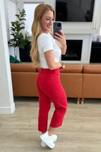 Load image into Gallery viewer, Lisa High Rise Control Top Wide Leg Crop Jeans in Red
