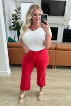 Load image into Gallery viewer, Lisa High Rise Control Top Wide Leg Crop Jeans in Red
