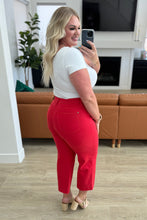 Load image into Gallery viewer, Lisa High Rise Control Top Wide Leg Crop Jeans in Red
