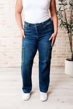 Load image into Gallery viewer, Leila High Rise Cargo Straight Jeans
