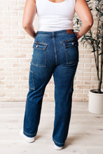 Load image into Gallery viewer, Leila High Rise Cargo Straight Jeans
