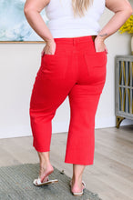 Load image into Gallery viewer, Lisa High Rise Control Top Wide Leg Crop Jeans in Red
