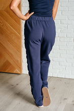 Load image into Gallery viewer, Lysa Satin Stripe Lounge Pants in Smoky Navy
