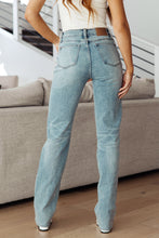 Load image into Gallery viewer, Miranda High Rise Plaid Cuff Vintage Straight Jeans
