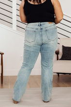 Load image into Gallery viewer, Miranda High Rise Plaid Cuff Vintage Straight Jeans
