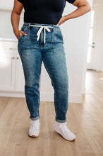 Load image into Gallery viewer, Payton Pull On Denim Joggers in Medium Wash
