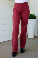 Load image into Gallery viewer, Phoebe High Rise Front Seam Straight Jeans in Burgundy
