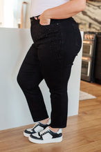 Load image into Gallery viewer, Reese Rhinestone Slim Fit Jeans in Black
