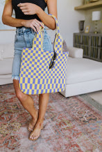 Load image into Gallery viewer, Checkerboard Lazy Wind Big Bag in Lilac &amp; Yellow
