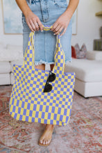 Load image into Gallery viewer, Checkerboard Lazy Wind Big Bag in Lilac &amp; Yellow
