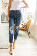 Load image into Gallery viewer, Colt High Rise Button Fly Distressed Boyfriend Jeans
