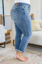 Load image into Gallery viewer, Corey Hi Rise Bleach Splash Boyfriend Jeans
