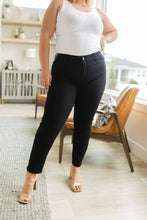 Load image into Gallery viewer, Edith Mid Rise Classic Slim Jeans in Black
