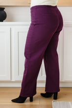 Load image into Gallery viewer, Petunia High Rise Wide Leg Jeans in Plum
