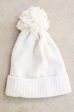 Load image into Gallery viewer, Slouchy Boucle Pom Beanie In Ivory
