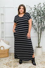 Load image into Gallery viewer, Striped Maxi Dress In Black
