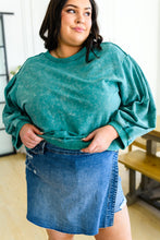 Load image into Gallery viewer, Tied Up In Cuteness Mineral Wash Sweater in Teal
