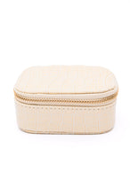 Load image into Gallery viewer, Travel Jewelry Case in Cream Snakeskin
